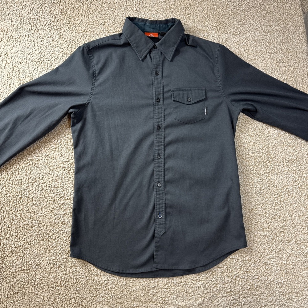 Merrell Selectwick Men's L/S Button Up Shirt Size S Dark Gray Pockets Hiking